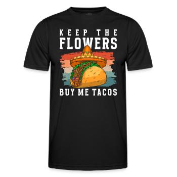 Taco Tortilla Favorite Food Foodie - Men's Functional T-Shirt - black - Front - AI Model Male 178 dark (178cm)