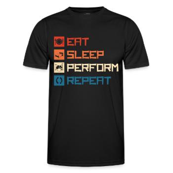Music Art Lifestyle Entertainer - Men's Functional T-Shirt - black - Front - AI Model Male 178 dark (178cm)