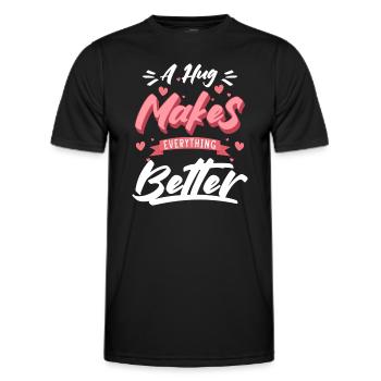 Schmusen Teddybär Süß Romantisch - Männer Funktions-T-Shirt - Schwarz - Vorne - AI Model Male 178 dark (178cm)