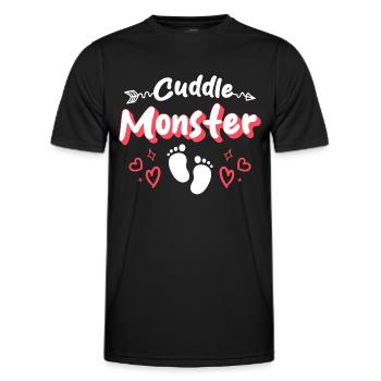 Relation de câlins - T-shirt sport Homme - noir - Devant - AI Model Male 178 dark (178cm)
