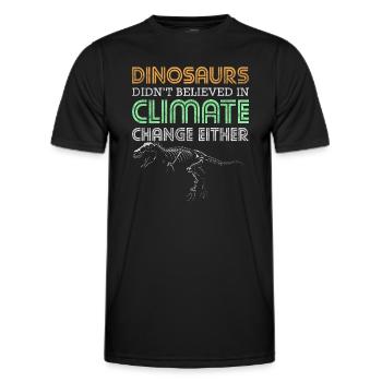Dinosaur Fossil Stegosaurus Cretaceous - Men's Functional T-Shirt - black - Front - AI Model Male 178 dark (178cm)