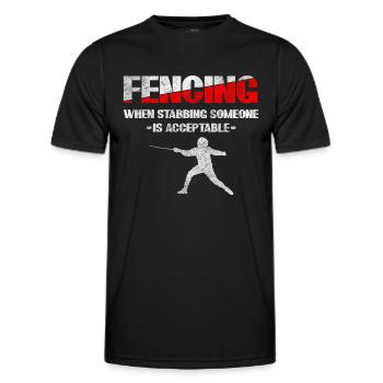 Fencing duel - Men's Functional T-Shirt - black - Front - AI Model Male 178 dark (178cm)
