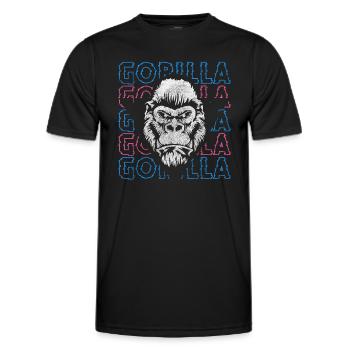 Amidon singe à dos argenté chimpanzé - T-shirt sport Homme - noir - Devant - AI Model Male 178 dark (178cm)