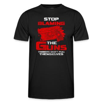 Armes Pistolet Tir Arme à feu - T-shirt sport Homme - noir - Devant - AI Model Male 178 dark (178cm)