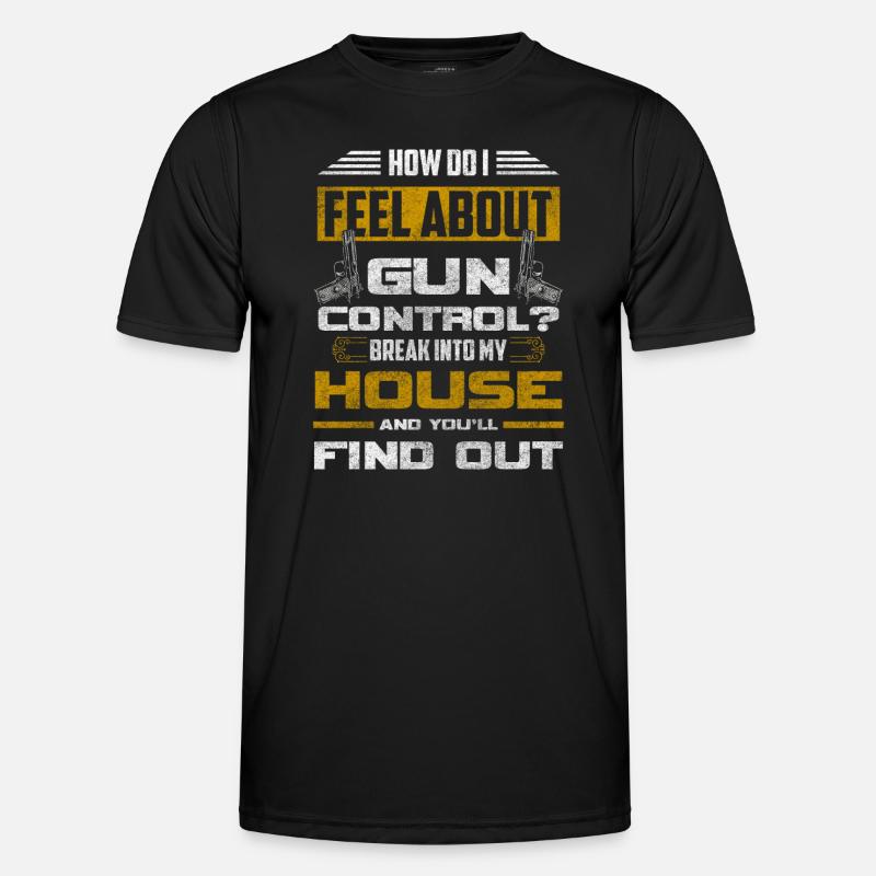 Weapons, violence, shooting, revolvers - Men's Functional T-Shirt - black