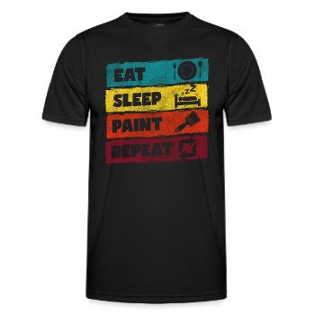 Painter spray can craft - Men's Functional T-Shirt - black - Front - AI Model Male 178 dark (178cm)
