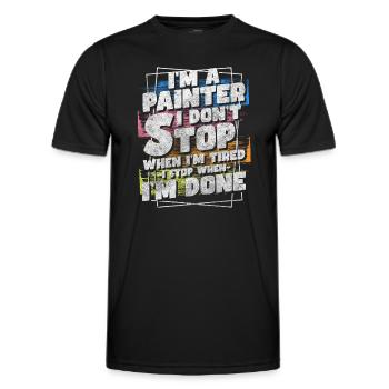Painter Profession Paint Paint Roller - Men's Functional T-Shirt - black - Front - AI Model Male 178 dark (178cm)