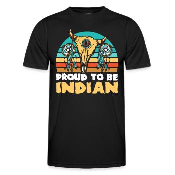 Native American Skull - Men's Functional T-Shirt - black - Front - AI Model Male 178 dark (178cm)