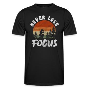 Photographer Photo SLR Camera Photos - Men's Functional T-Shirt - black - Front - AI Model Male 178 dark (178cm)