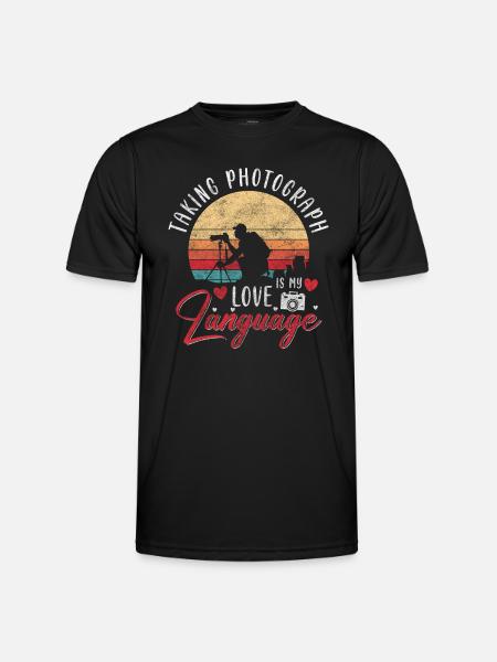 Camera Photography Lens Heartbeat - Men's Functional T-Shirt - black