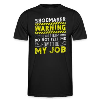 Schuhmacher Schuhe Leder Stiefel - Männer Funktions-T-Shirt - Schwarz - Vorne - AI Model Male 178 dark (178cm)