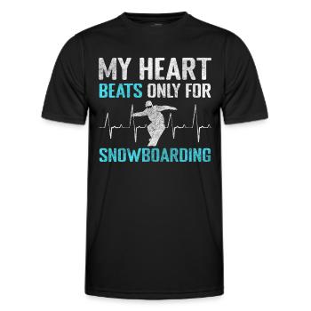 Snowboarder Schnee Berg Winterurlaub - Männer Funktions-T-Shirt - Schwarz - Vorne - AI Model Male 178 dark (178cm)