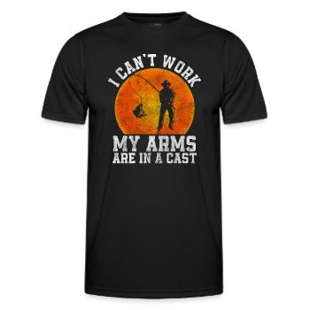 Fishing, Perch, Sport Fishing - Men's Functional T-Shirt - black - Front - AI Model Male 178 dark (178cm)