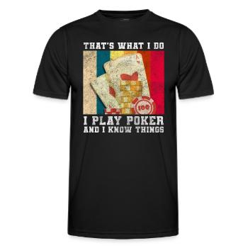 Player Cards Double Head - Men's Functional T-Shirt - black - Front - AI Model Male 178 dark (178cm)