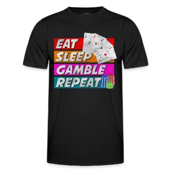 Kartenspieler Casino Blackjack Pokern - Männer Funktions-T-Shirt - Schwarz - Vorne - AI Model Male 178 dark (178cm)