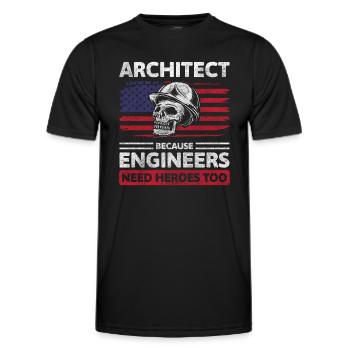 Architekt Baumeister - Männer Funktions-T-Shirt - Schwarz - Vorne - AI Model Male 178 dark (178cm)