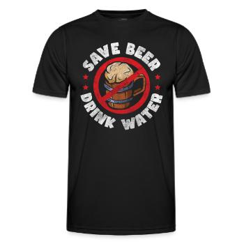 Bier Alkoholiker Vernunft Motivation - Männer Funktions-T-Shirt - Schwarz - Vorne - AI Model Male 178 dark (178cm)