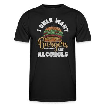 Dépendance sans drogue Nouvelle vie propre - T-shirt sport Homme - noir - Devant - AI Model Male 178 dark (178cm)