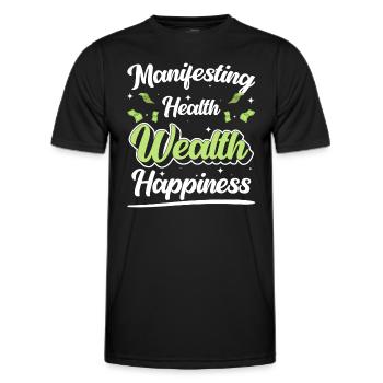 Entrepreneur en finance d’argent - T-shirt sport Homme - noir - Devant - AI Model Male 178 dark (178cm)