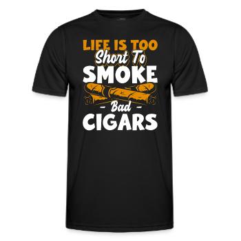 Fumer de la nicotine Interdiction de fumer Vape - T-shirt sport Homme - noir - Devant - AI Model Male 178 dark (178cm)