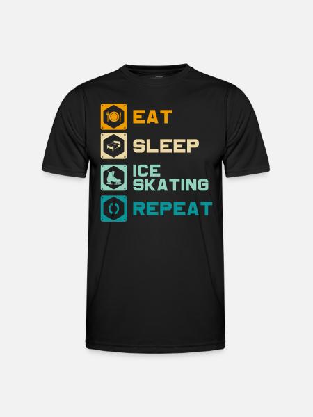 Eisläufer Winter Bahn - Männer Funktions-T-Shirt - Schwarz