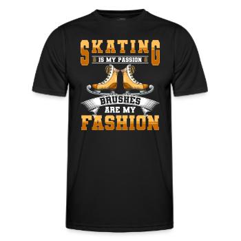 Eisläufer Schlittschuhe - Männer Funktions-T-Shirt - Schwarz - Vorne - AI Model Male 178 dark (178cm)