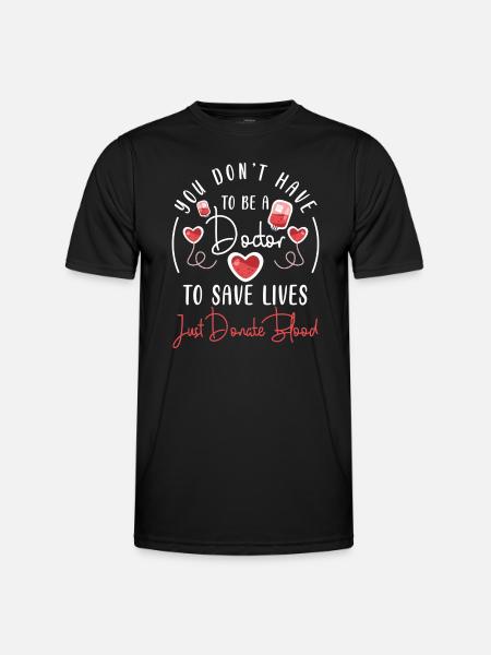 Blood Donation Help Needle - Men's Functional T-Shirt - black