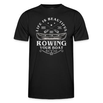 Ruderer Steuermann Wettkampf Kraftsport - Männer Funktions-T-Shirt - Schwarz - Vorne - AI Model Male 178 dark (178cm)