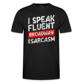 Rideau de jeu de performance théâtrale - T-shirt sport Homme - noir - Devant - AI Model Male 178 dark (178cm)