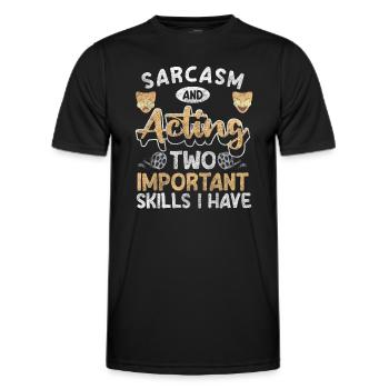 Rideau de célébrité d’actrice - T-shirt sport Homme - noir - Devant - AI Model Male 178 dark (178cm)