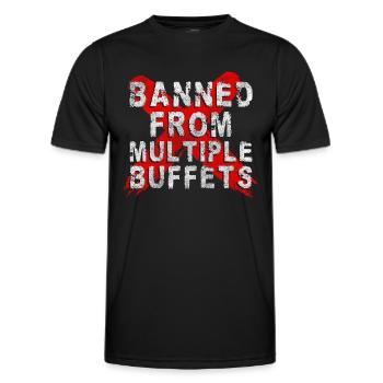 Buffet Hunger Hotel Frequent Eater - T-shirt sport Homme - noir - Devant - AI Model Male 178 dark (178cm)