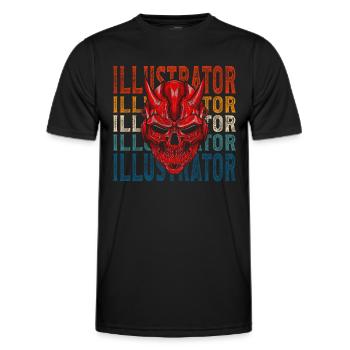 Illustrator Stift Zeichnen Moderne Kunst - Männer Funktions-T-Shirt - Schwarz - Vorne - AI Model Male 178 dark (178cm)