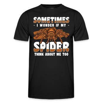 Spider Web Crawling - Men's Functional T-Shirt - black - Front - AI Model Male 178 dark (178cm)