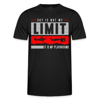 Skydiving Jump Extreme Sports Paraglider - Men's Functional T-Shirt - black - Front - AI Model Male 178 dark (178cm)