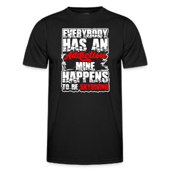 Skydiving Jump Sport - Men's Functional T-Shirt - black - Front - AI Model Male 178 dark (178cm)