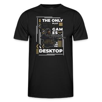 PC Online Tastatur Grafik - Männer Funktions-T-Shirt - Schwarz - Vorne - AI Model Male 178 dark (178cm)