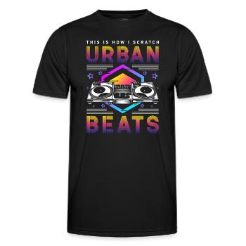 Schallplatte Disko Rave - Männer Funktions-T-Shirt - Schwarz - Vorne - AI Model Male 178 dark (178cm)