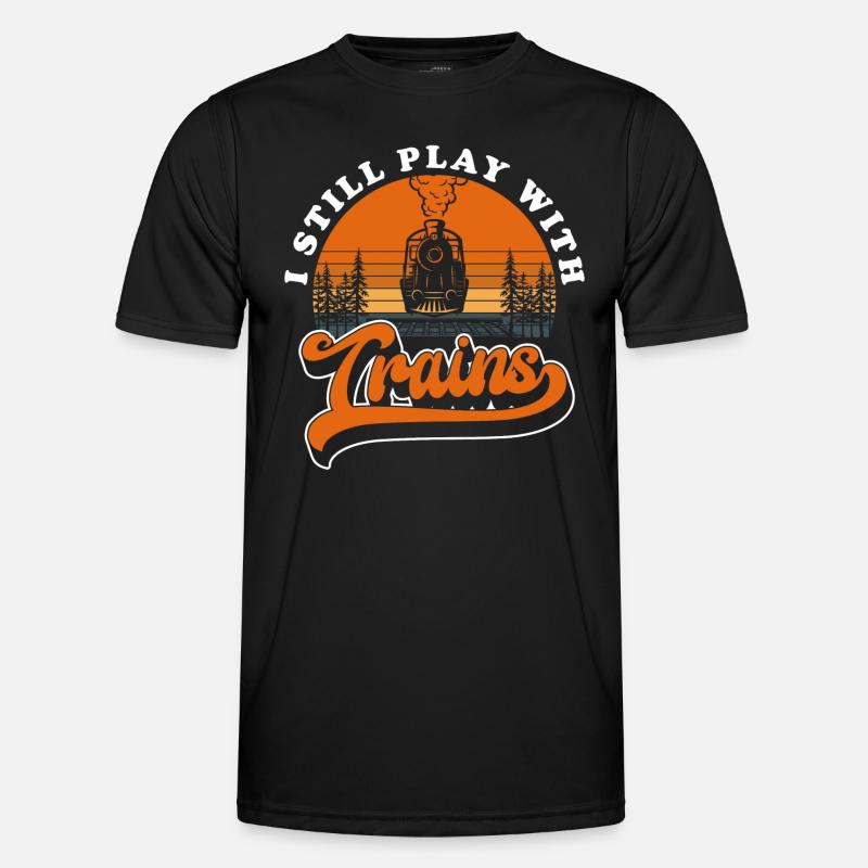 Eisenbahn Abfahrt Modelleisenbahn Männer Funktions-T-Shirt