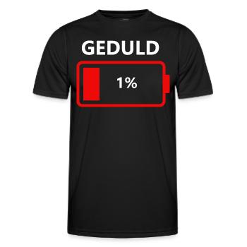 Bitte Geduld ein leeres Akku mit einem Prozent - Männer Funktions-T-Shirt - Schwarz - Vorne - AI Model Male 178 dark (178cm)