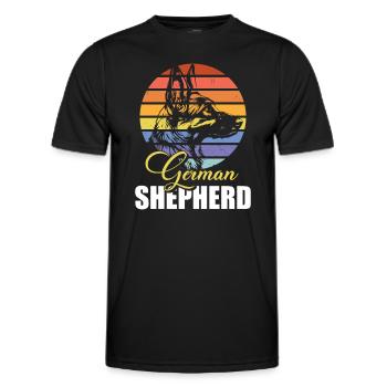 Schäferhund Schutzhund Hundeliebe Diensthund - Männer Funktions-T-Shirt - Schwarz - Vorne - AI Model Male 178 dark (178cm)