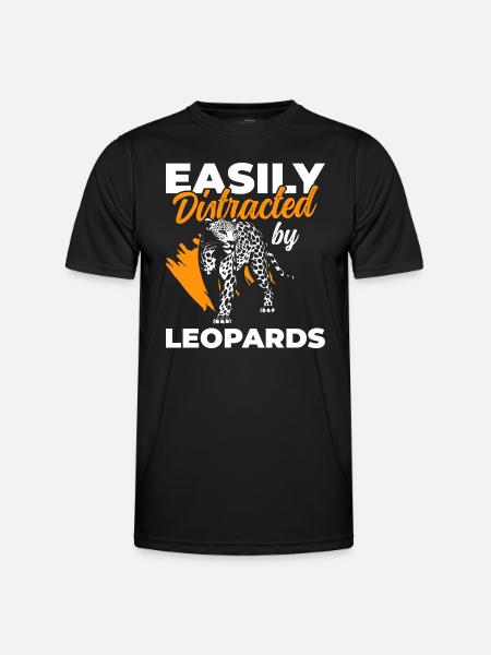 Leopard Jagd Großkatze Tier - Männer Funktions-T-Shirt - Schwarz
