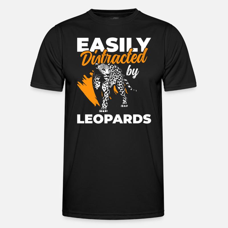 Leopard Jagd Großkatze Tier - Männer Funktions-T-Shirt - Schwarz