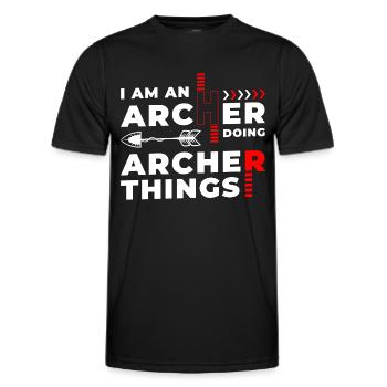 Bogenschießen Langbogen Zielscheibe Sport - Männer Funktions-T-Shirt - Schwarz - Vorne - AI Model Male 178 dark (178cm)