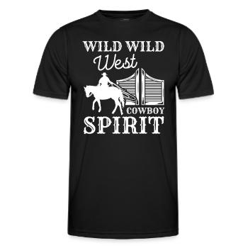 Wild West Horse America Lasso - Men's Functional T-Shirt - black - Front - AI Model Male 178 dark (178cm)