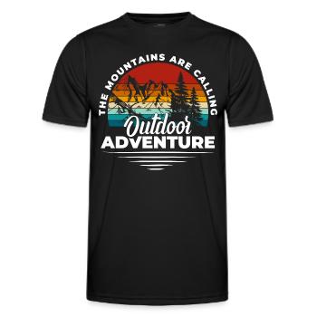 Bergsteiger Kletterer Sportklettern Outdoor - Männer Funktions-T-Shirt - Schwarz - Vorne - AI Model Male 178 dark (178cm)
