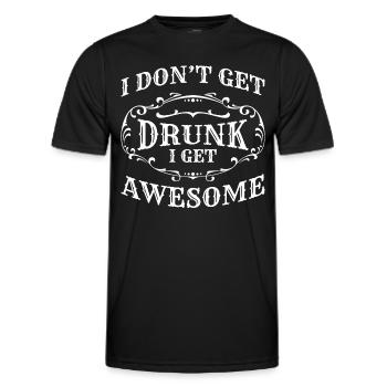 Bar Hopping Alcohol Drinking Sports - Men's Functional T-Shirt - black - Front - AI Model Male 178 dark (178cm)