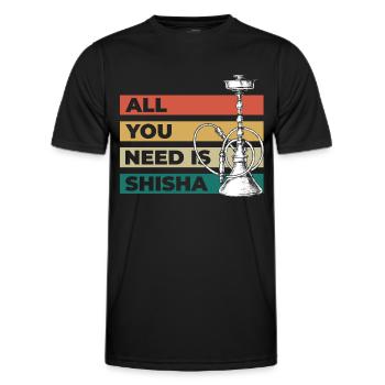 Sisha Rauch Chillig Orientalisch - Männer Funktions-T-Shirt - Schwarz - Vorne - AI Model Male 178 dark (178cm)