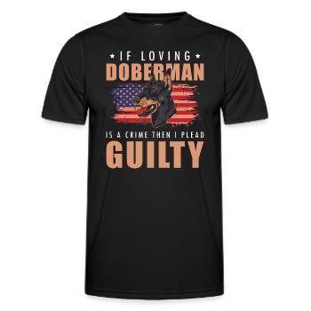 Dobermann Haustier Diensthund - Männer Funktions-T-Shirt - Schwarz - Vorne - AI Model Male 178 dark (178cm)