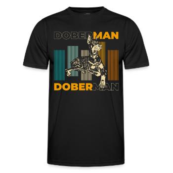 Dobermann Rassehund Hundetraining - Männer Funktions-T-Shirt - Schwarz - Vorne - AI Model Male 178 dark (178cm)