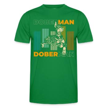 Doberman Pedigree Dog Training - Men's Functional T-Shirt - kelly green - Front - AI Model Male 178 dark (178cm)